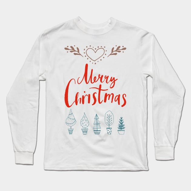 Merry Christmas artsy Long Sleeve T-Shirt by PallKris
